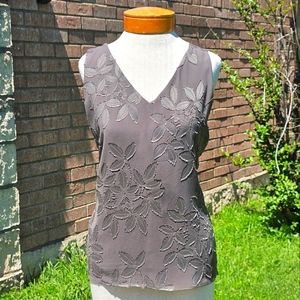 NWT Ann Taylor olive green floral blouse